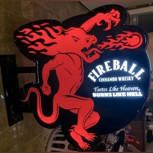 LED Light Fireball Whisky Bar Sign